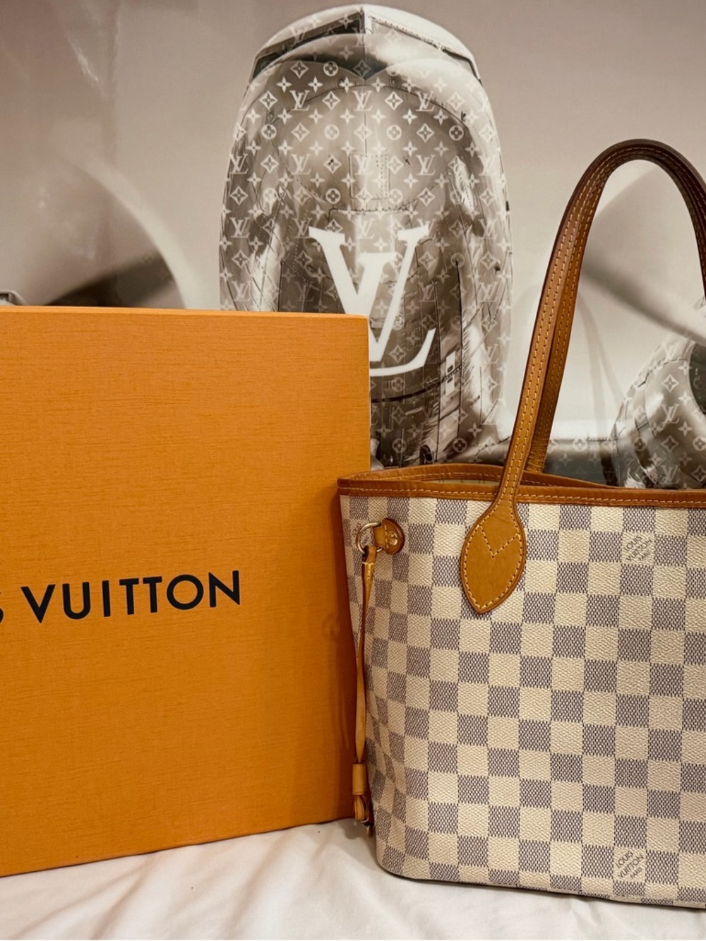 AUTHENTIC Louis Vuitton Damier Azur Neverfull PM